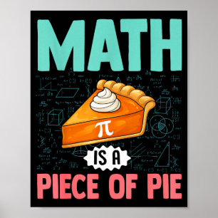 Math Is A Piece Of Pie Funny Pi Day Math Lover Tea Poster