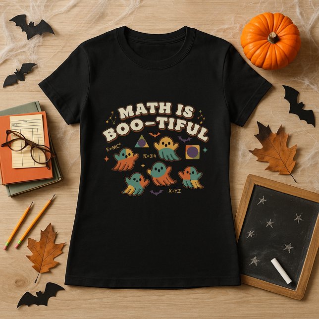 Math Is Boo-tiful Teacher Halloween Spooky Math T-Shirt (Creator Uploaded)