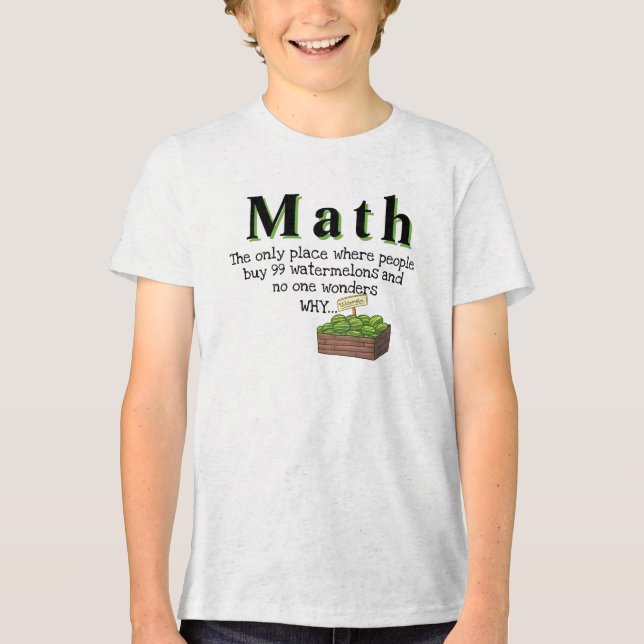 Math is confusing, Funny Math Pun Humour Tri-Blend Shirt (Front)