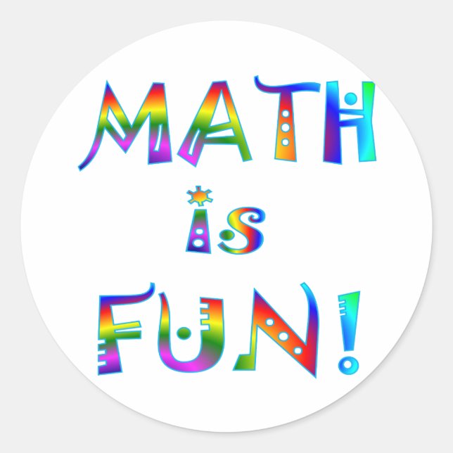 Math is Fun Classic Round Sticker (Front)