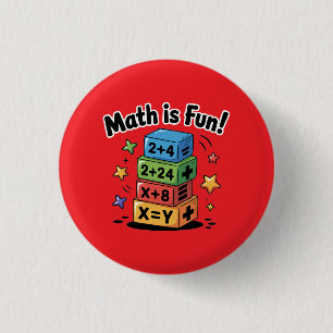 Math is fun stickers 3 cm round badge
