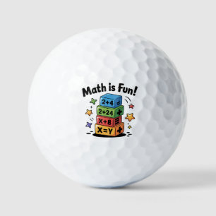 Math is fun stickers golf balls