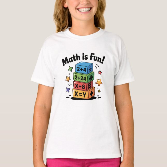 Math is fun stickers T-Shirt (Front)