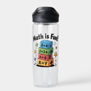 Math is fun stickers water bottle