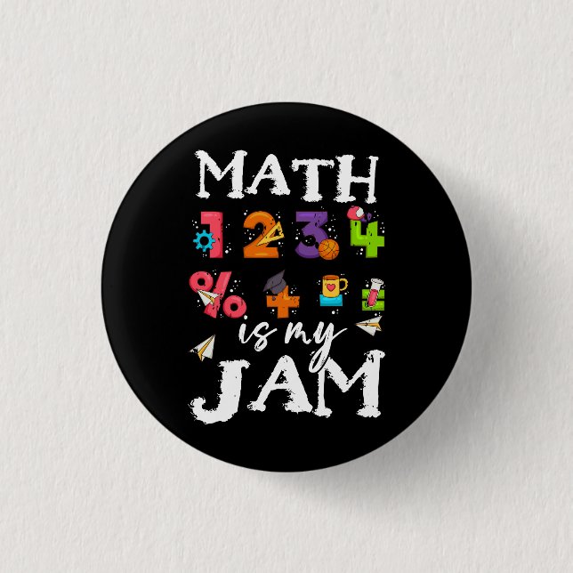 Math Is My Jam Teacher Appreciation Algebra Equati 3 Cm Round Badge (Front)