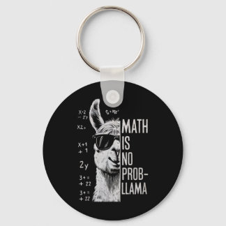 Math Is No Prob-llama Funny Llama Man Women  Key Ring