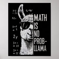 Math Is No Prob-llama Funny Llama Man Women 