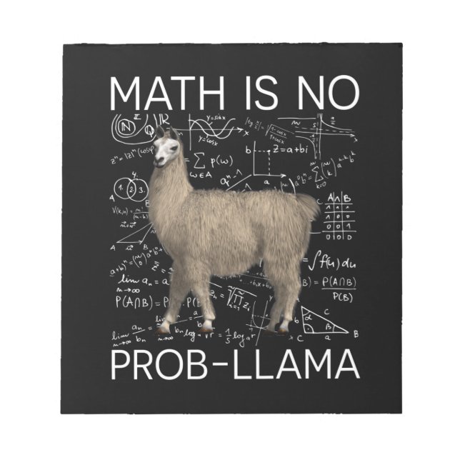 Math is No Prob-Llama - Math Llama Teacher Notepad (Front)