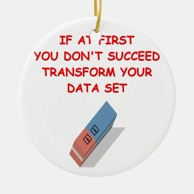 math joke ceramic tree decoration (Front)