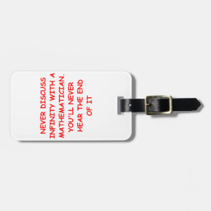 math joke luggage tag
