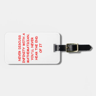math joke luggage tag