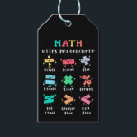 Math keeps you balanced gift tags<br><div class="desc">Playful math artwork with plus,  minus,  times,  divide,  equals,  percent,  greater than,  less than and not equal. A friendly learning themed layout that shows how math concepts stay in balance. Great for teachers and students.</div>
