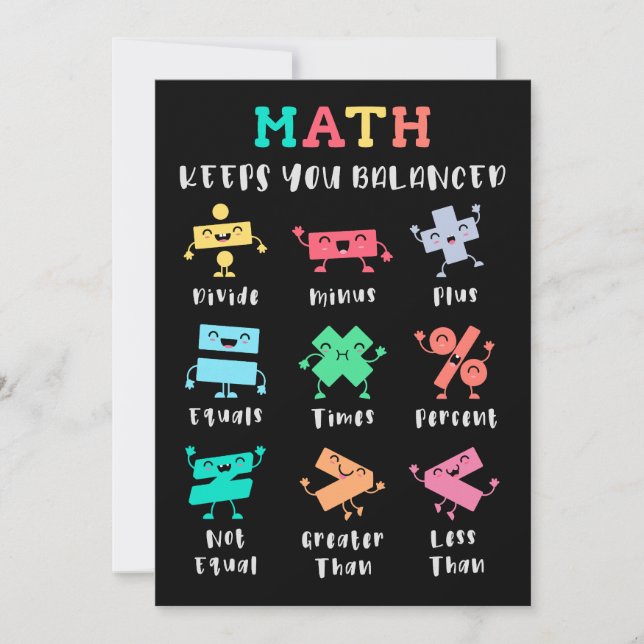 Math keeps you balanced invitation (Front)