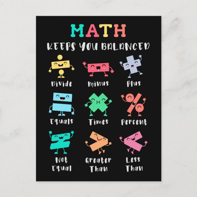 Math keeps you balanced postcard (Front)
