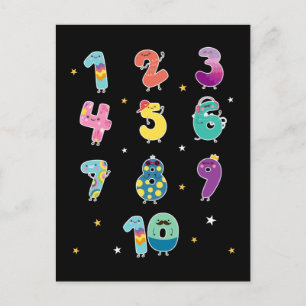 Math Learning Cute Numbers Prek Mathematics Postcard