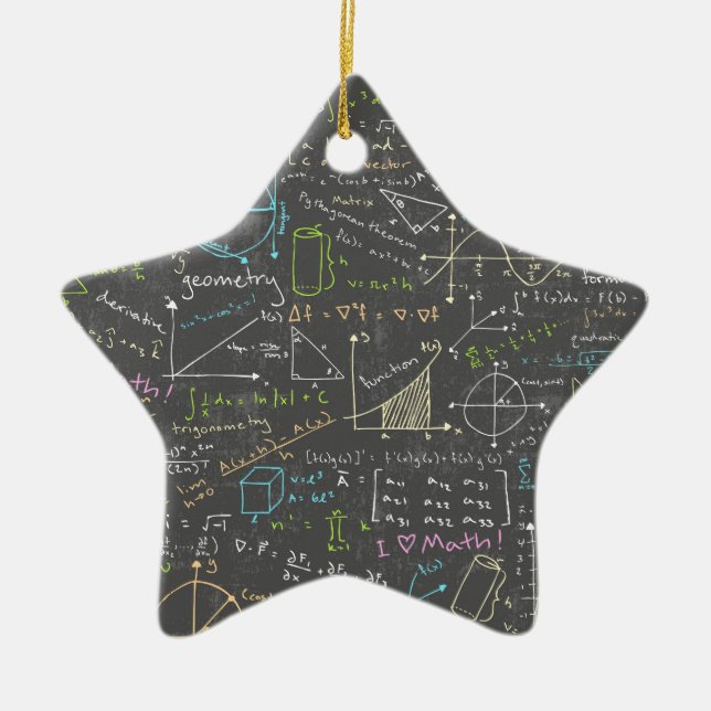 Math Lessons Ceramic Tree Decoration (Front)