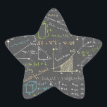 Math Lessons Star Sticker<br><div class="desc">Dozens of equations from various fields of math!</div>
