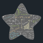 Math Lessons Star Sticker<br><div class="desc">Dozens of equations from various fields of math!</div>