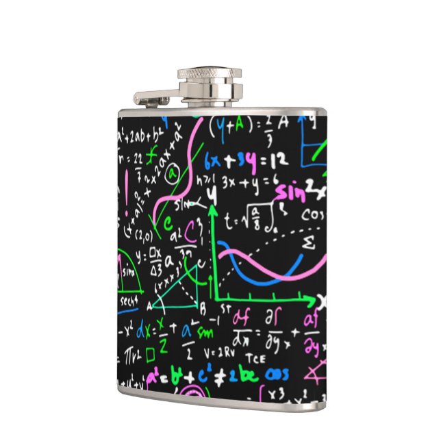 Math linear mathematics education circle hip flask (Left)
