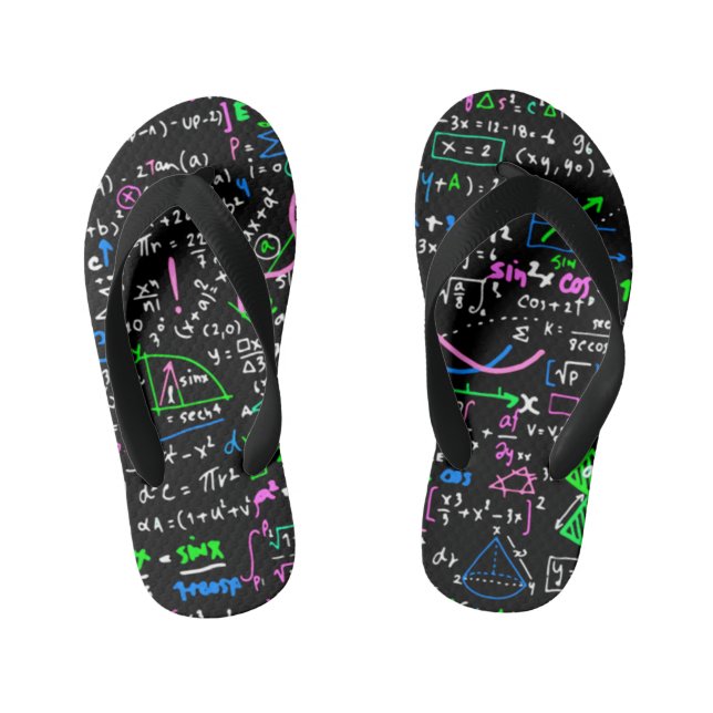 Math linear mathematics education circle kid's flip flops (Footbed)