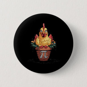 Math Lover Geek 3.14 Funny Chicken Pot Pi Day  6 Cm Round Badge