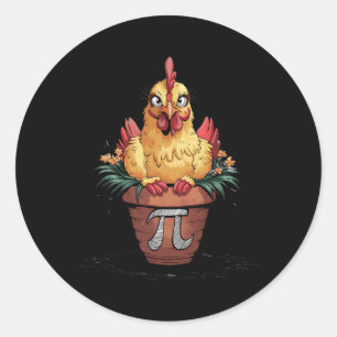 Math Lover Geek 3.14 Funny Chicken Pot Pi Day Classic Round Sticker