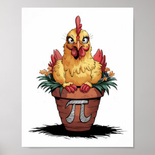 Math Lover Geek 3.14 Funny Chicken Pot Pi Day  Poster