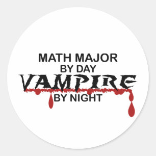 Math Major Vampire by Night Classic Round Sticker
