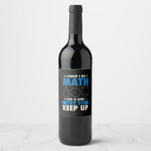 Math Math Teacher Pun Gift Wine Label