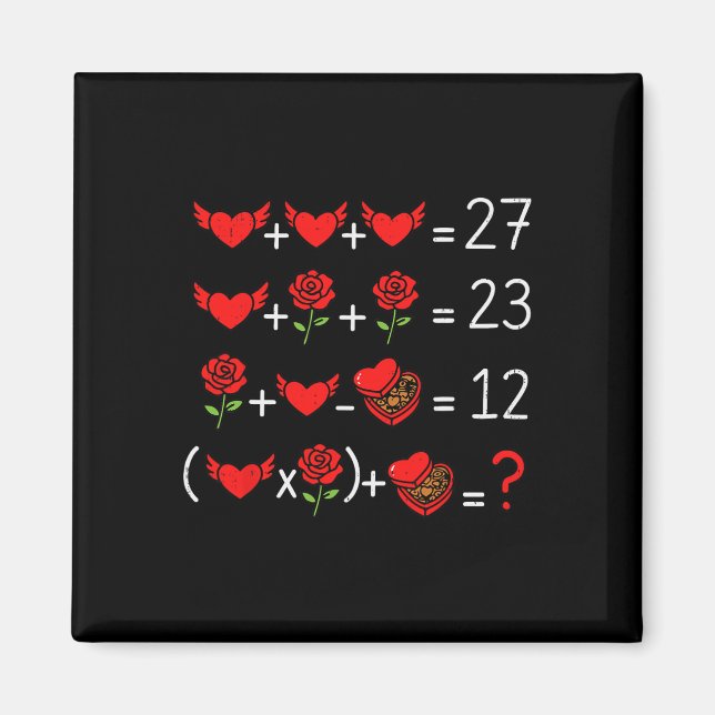 Math Mathematics Geek Funny Valentines Day Teacher Magnet (Front)