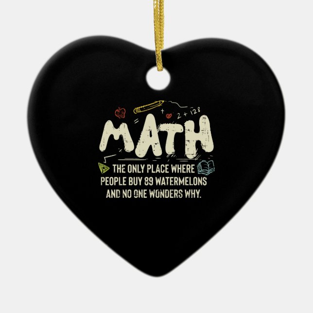 Math  Mathematics Math Teacher Gift Ceramic Tree Decoration (Front)
