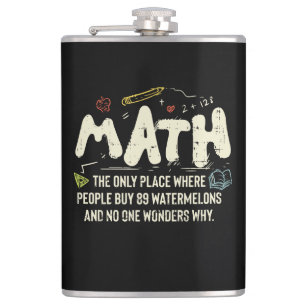 Math Mathematics Math Teacher Gift Hip Flask
