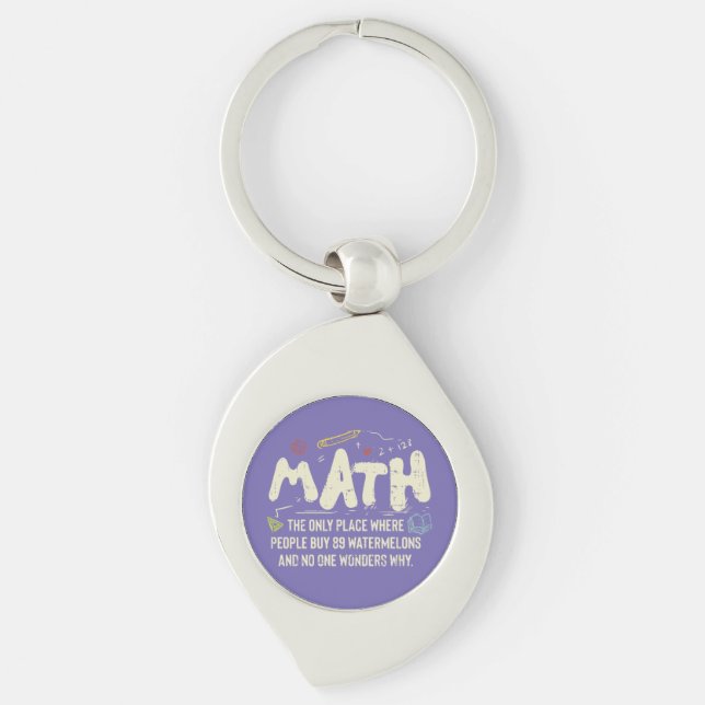 Math  Mathematics Math Teacher Gift Key Ring (Front)