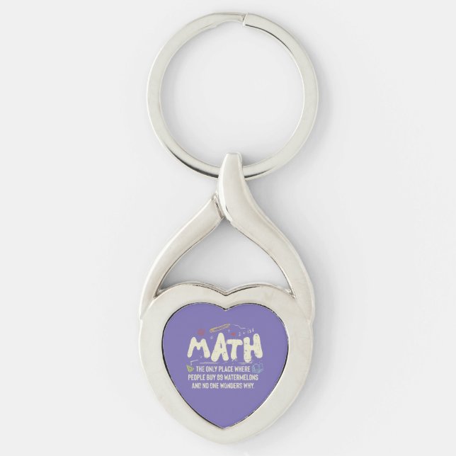 Math  Mathematics Math Teacher Gift Key Ring (Front)