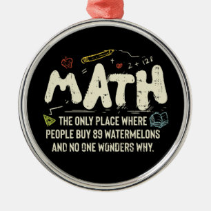 Math  Mathematics Math Teacher Gift Metal Tree Decoration