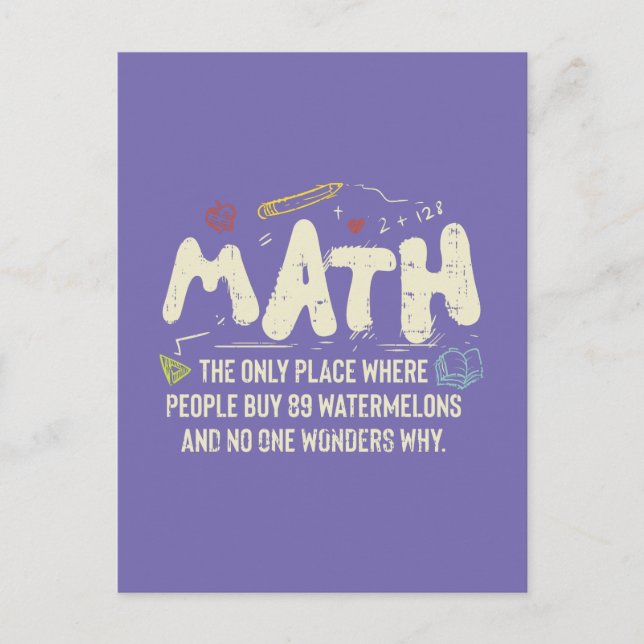 Math  Mathematics Math Teacher Gift Postcard (Front)