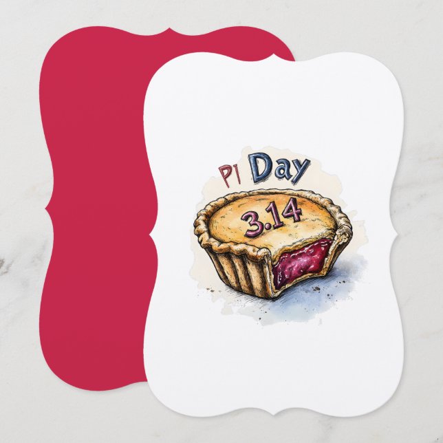 Math Meets Dessert: Fun Pi Day Celebration Invitation (Front/Back)