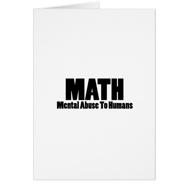 Math. Mental abuse to humans (Front)