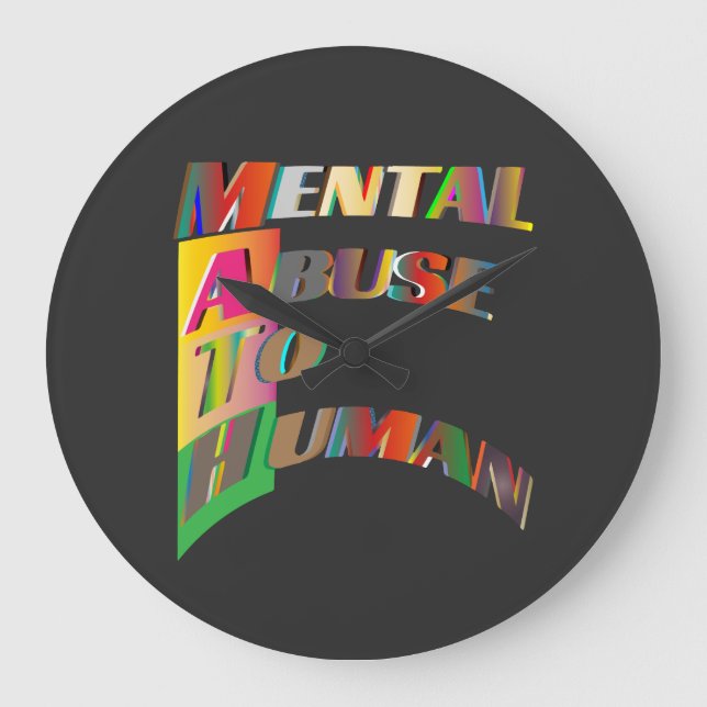 Math Mental Abuse To Humans Large Clock (Front)