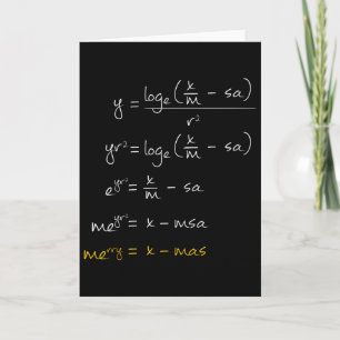 Math Merry Xmas Math Equation - Funny Christmas Al Card