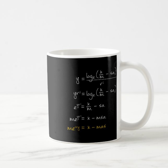 Math Merry Xmas Math Equation - Funny Christmas Al Coffee Mug (Right)