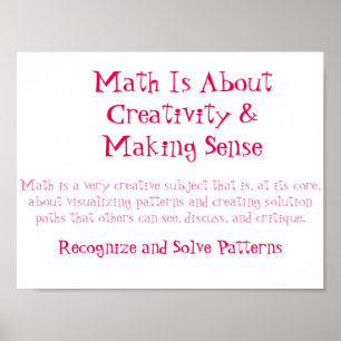 Math Mindsets Poster-Recognise and Solve Patterns Poster