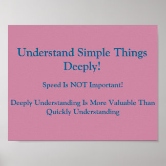 Math Mindsets Poster-Understand Deeply Poster