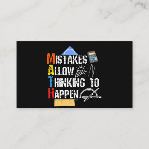 Math. Mistakes Allow Thinking To Happen Business Card