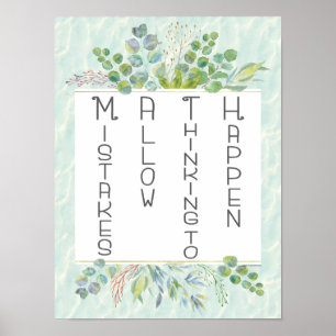 Math Mistakes Allow Thinking to Happen Motivation Poster
