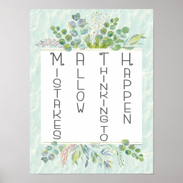 Math Mistakes Allow Thinking to Happen Motivation Poster (Front)