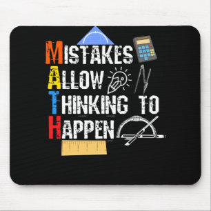 Math. Mistakes Allow Thinking To Happen Mouse Mat