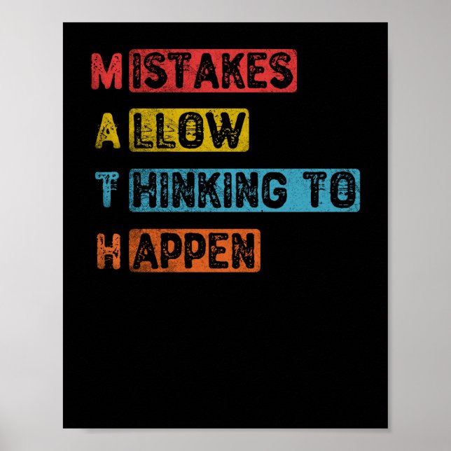Math. Mistakes Allow Thinking To Happen Poster (Front)