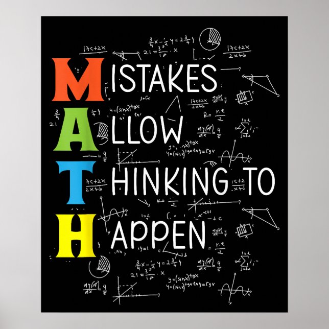 MATH Mistakes Allow Thinking To Happen Poster (Front)