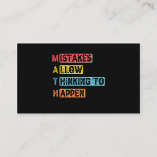 Math. Mistakes Allow Thinking To Happen - Teacher Business Card
